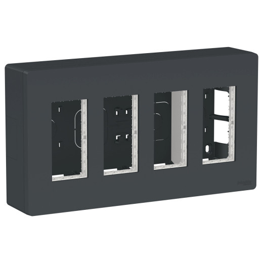 UNICA SYSTEM+ БЛОК открытой установки 4х2 антрацит