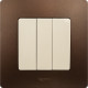 Выключатель трёхклавишный - Legrand Etika - 10А 250В винтовые зажимы - слоновая кость