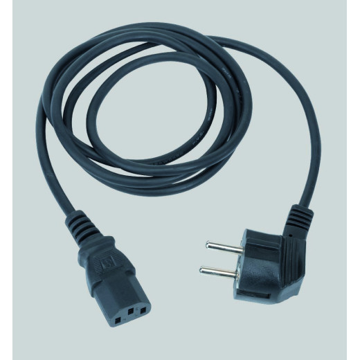 Кабель электрический с вилкой 2к+з Schuko, 2м, графит