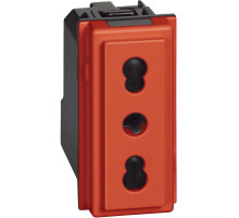 BT Living now Красный Розетка итальянского стандарта для вилок 2К и 2К+З 10/16А 1 мод.