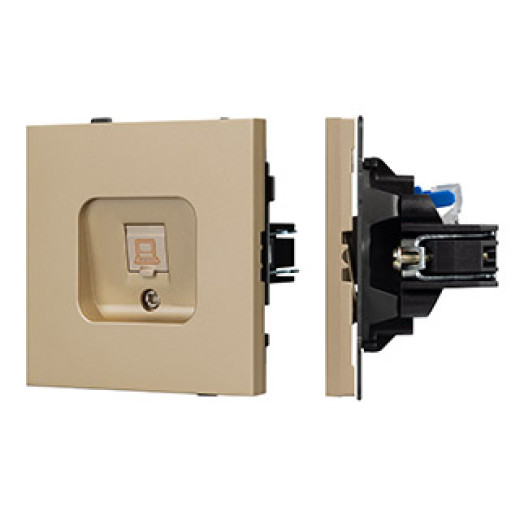 Механизм компьютерной розетки SCT-TENDO-MPC1-SFPL-GD (RJ-45, CAT6) (Arlight, Матовый песочный)