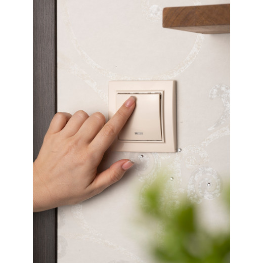 Выключатель 1-кл. СП, Минск, с индикатором 10А, бежевый EKF