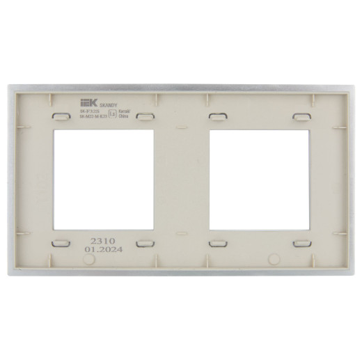SKANDY Рамка 2-мест. SK-F32S металл сереб. IEK