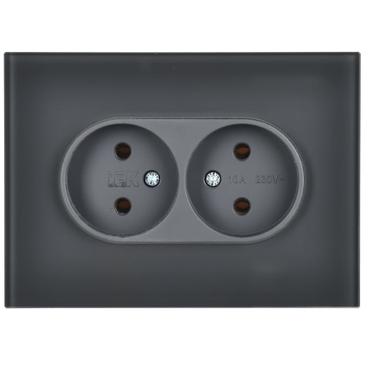 SKANDY Роз. 2-я без з/к/ш стекло 10А SK-R03G граф. IEK