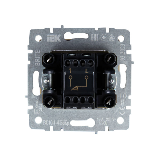 BRITE Выключ. 1-кл. самовозвратн. 10А ВС10-1-4-БрКр беж. IEK