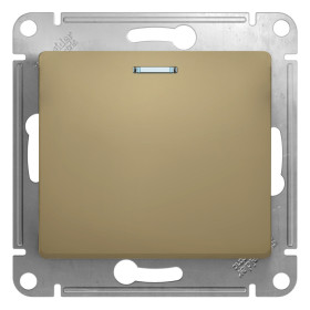 Systeme Electric Glossa Титан Выключатель 1-клавишный с подсветкой, сх.1а, 10АХ