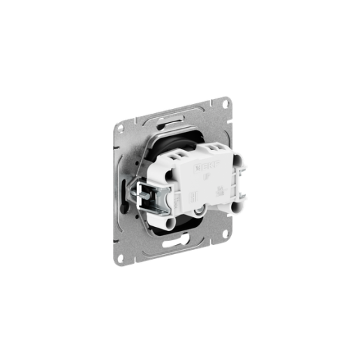 Механизм розетки, 16А, без заземления, без шторок, чёрный Эпика EKF