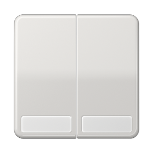 Клавиши для сдвоенных выключателей и кнопок с полем для надписи, светло-серые