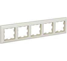 IEK BRITE DECOR Жемчуг/беж 3D-форма Рамка 5-мест. РУ-5-Бр