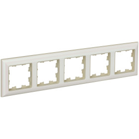 IEK BRITE DECOR Жемчуг/беж 3D-форма Рамка 5-мест. РУ-5-Бр