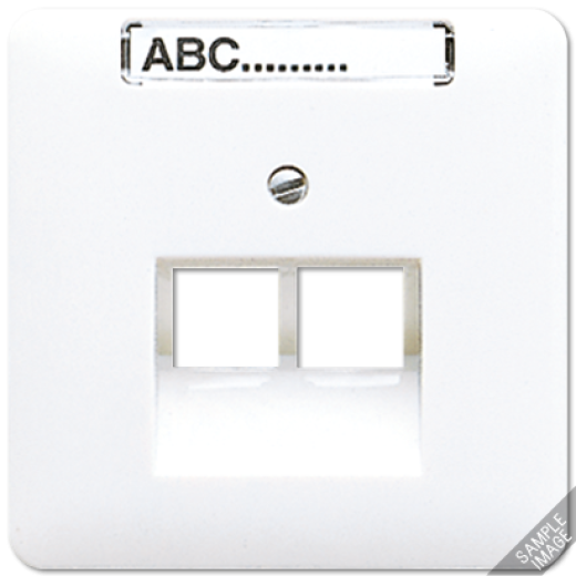Крышка для сдвоенной телефонной и компютерной розетки  UAE с полем для надписи
