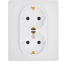 Legrand/Daccord Inspiria Розетка двойная с заземлением со шторками в сборе 16А 250В винтовые зажимы - белый.