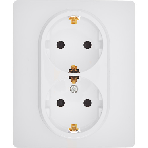 Розетка двойная с заземлением - Legrand/Daccord Inspiria - со шторками в сборе 16А 250В винтовые зажимы - белый