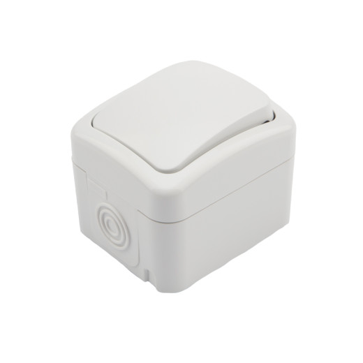 Выключатель одноклавишный Mini OG IP54 о/у, белый KRANZ