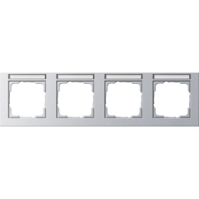 Gira E2 Алюминий Рамка 4-ая горизонтальная с полем для надписи