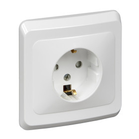 Systeme Electric Этюд Бел Розетка 1-ая с/з с защитными шторками
