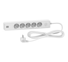 Schneider Electric Unica Extend Бел Удлинитель 5 розеток 2К+З, кабель 3м, 2 USB