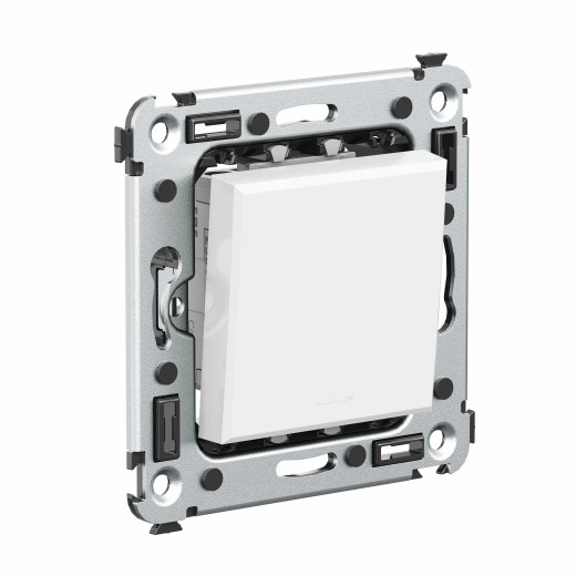 Выключатель одноклавишный в стену, Avanti, белое облако