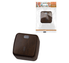 TDM Переключатель на 2 направления 1-кл. открытой установки с подсветкой IP20 10А, венге 