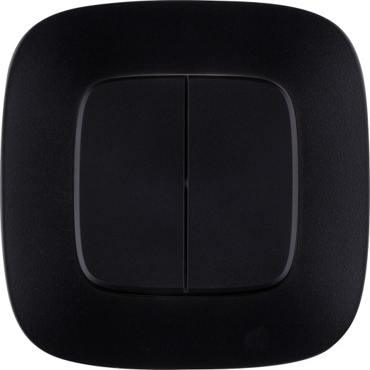 Valena ALLURE.Переключатель двухклавишный 10А 250В с лицевой панелью.Безвинтовые зажимы.Антрацит