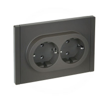 IEK FORTE&PIANO Серый Розетка 2-я с/з безвинтовое крепление 16А FP324