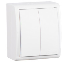 Simon 15 Aqua Белый Выключатель 2-клавишный наружный, IP54