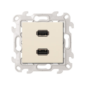 Simon 24 Слоновая кость Коннектор 2хUSB 2.0 тип A