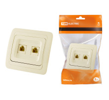 TDM Розетка компьютерная RJ-45 + TФ (RJ-11) сл. кость 