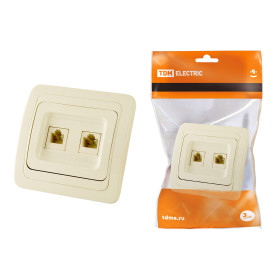 TDM Розетка компьютерная RJ-45 + TФ (RJ-11) сл. кость 