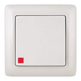 Systeme Electric ХИТ внутр Бел Выключатель 1-клавишный с подсветкой 6А, 250В