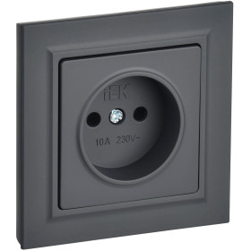 IEK BRITE Графит Розетка без з/к/ш 10А в сборе РСР10-1-0-БрГ