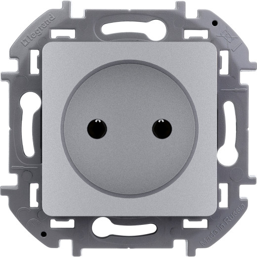 Розетка без заземления - Legrand/Daccord Inspiria - без шторок 16А 250В винтовые зажимы - алюминий