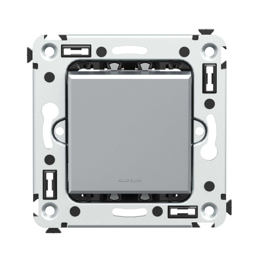 Выключатель одноклавишный в стену, Avanti, закаленная сталь