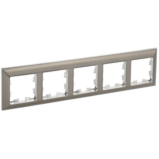 BRITE Рамка 5-мест. РУ-5-Бр металл хром/никель IEK