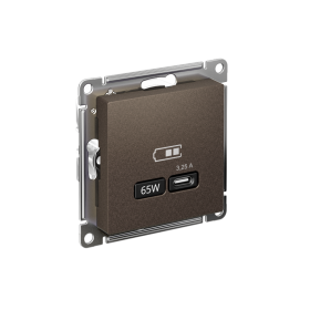 Systeme Electric AtlasDesign Мокко USB Розетка тип-C 65W высокоскор.заряд. QC, PD, мех.