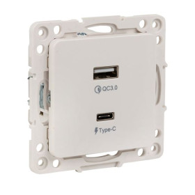 EKF PROxima Стокгольм Белый Розетка с 2 USB type A+C.