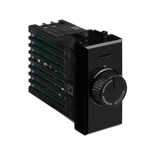 Диммер поворотный модульный, Avanti, черный квадрат, 1 модуль