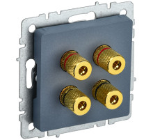IEK BRITE BASE Маренго Аудиорозетка 4-м РА10-БрМ
