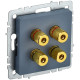 BRITE Аудиорозетка 4-мест. РА10-БрМ мар. IEK