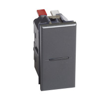 BT Axolute Антрацит Кнопка аксиальная 1-кл. 10А, 250В, автомат. клеммы, 1 мод. (замена для арт. HS4005A).