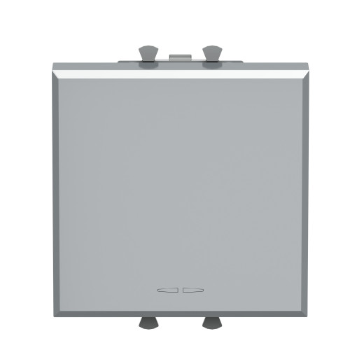 Переключатель одноклавишный модульный, Avanti, закаленная сталь, 2 модуля