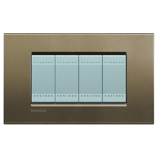 Livinglight Рамка прямоугольная, 4 модуля, цвет Коричневый шелк