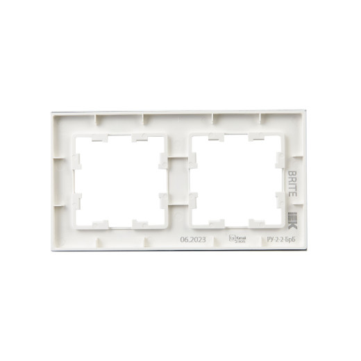 BRITE Рамка 2-мест. РУ-2-2-БрБ стекло бел. IEK