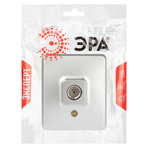 Розетка ЭРА Эксперт 11-3201-03 TV одиночная IP20 ОУ алюминий