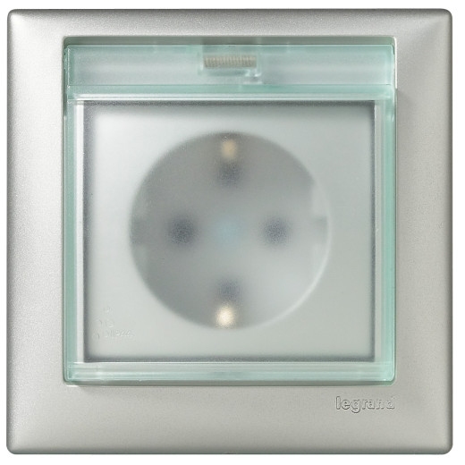 Рамка IP44 влагозащищённая c крышкой - Legrand Valena - алюминий