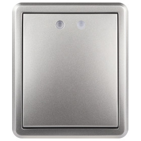 ЭРА Выключатель Эксперт 11-1202-03 с подсветкой IP20 10АХ-250В ОУ алюминий