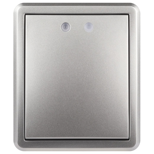 Выключатель ЭРА Эксперт 11-1202-03 с подсветкой IP20 10АХ-250В ОУ алюминий