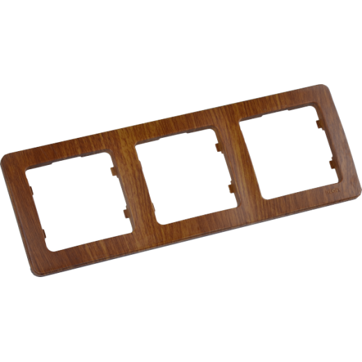 Р403-05 Рамка трёхместная, скрытой установки, цвет дуб