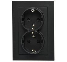 Jasmart G Антрацит Розетка с/з двойная со шторками 16A 250V~