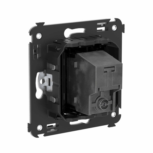 Розетка TV оконечная в стену, Avanti, черный квадрат